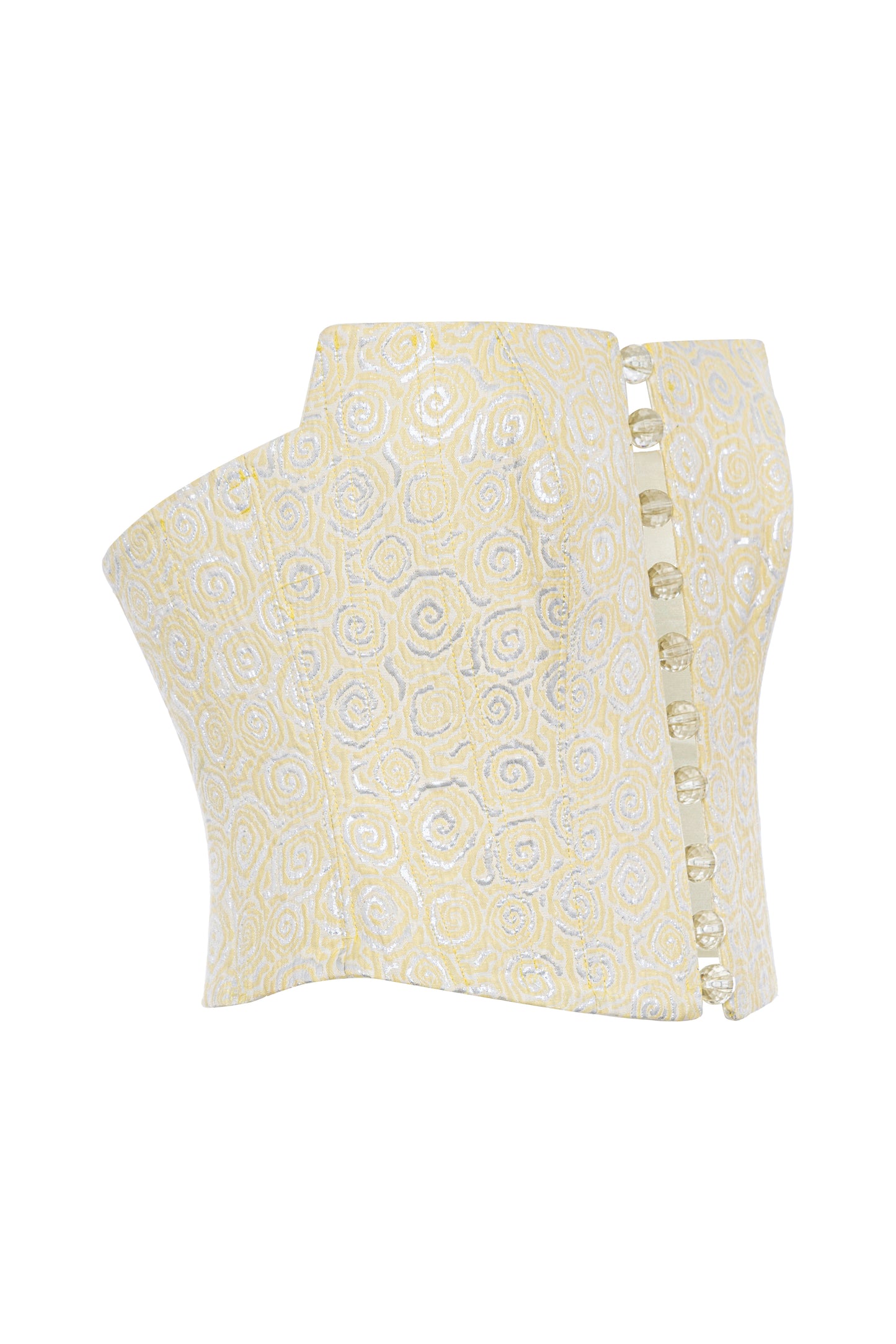 Angless - Patterned Strapless Corset Yellow