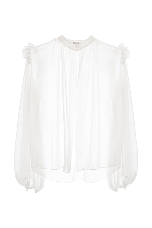 Katie - White Chiffon Shirt