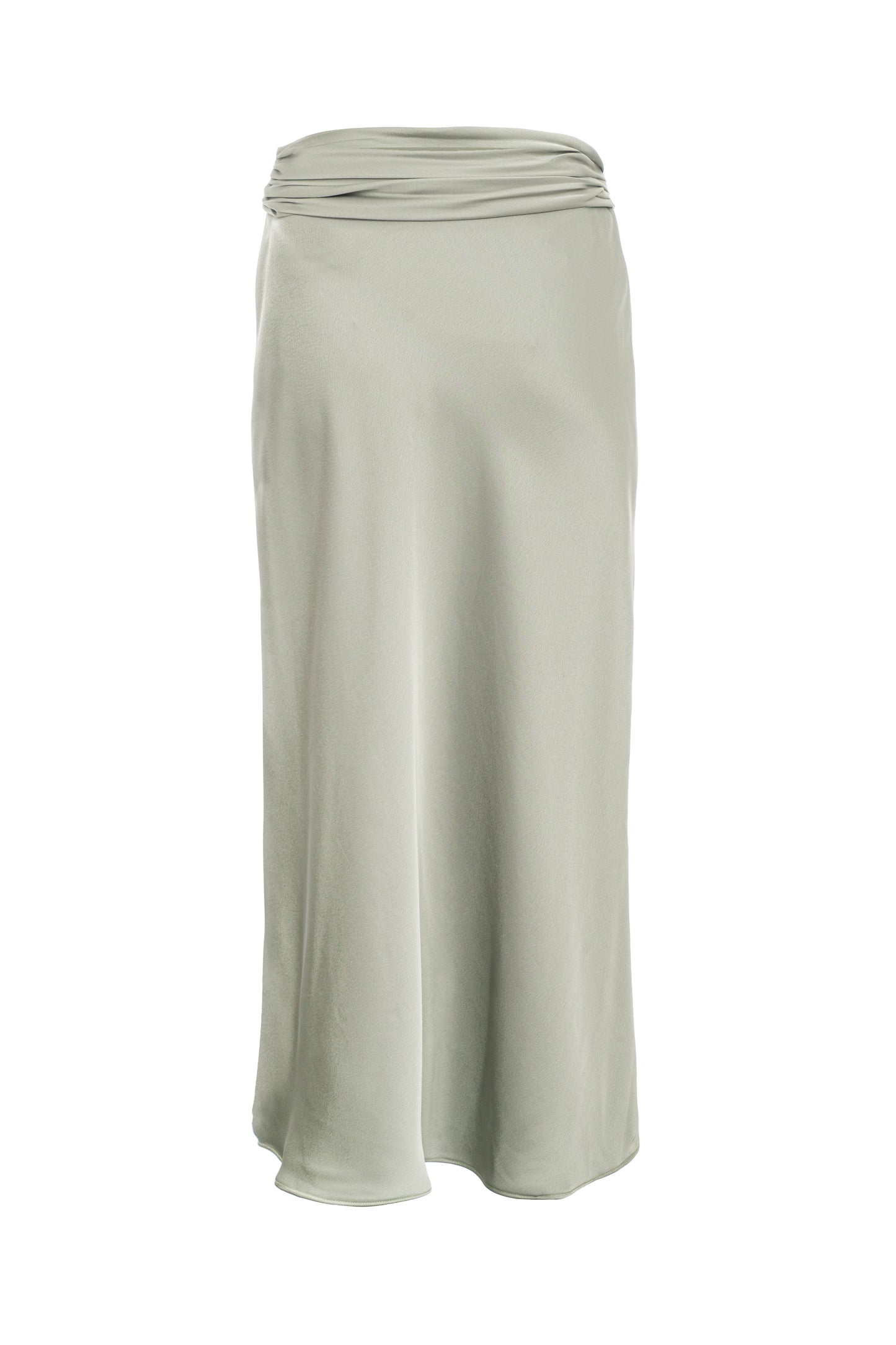 Luna - Draped Satin Midi Skirt