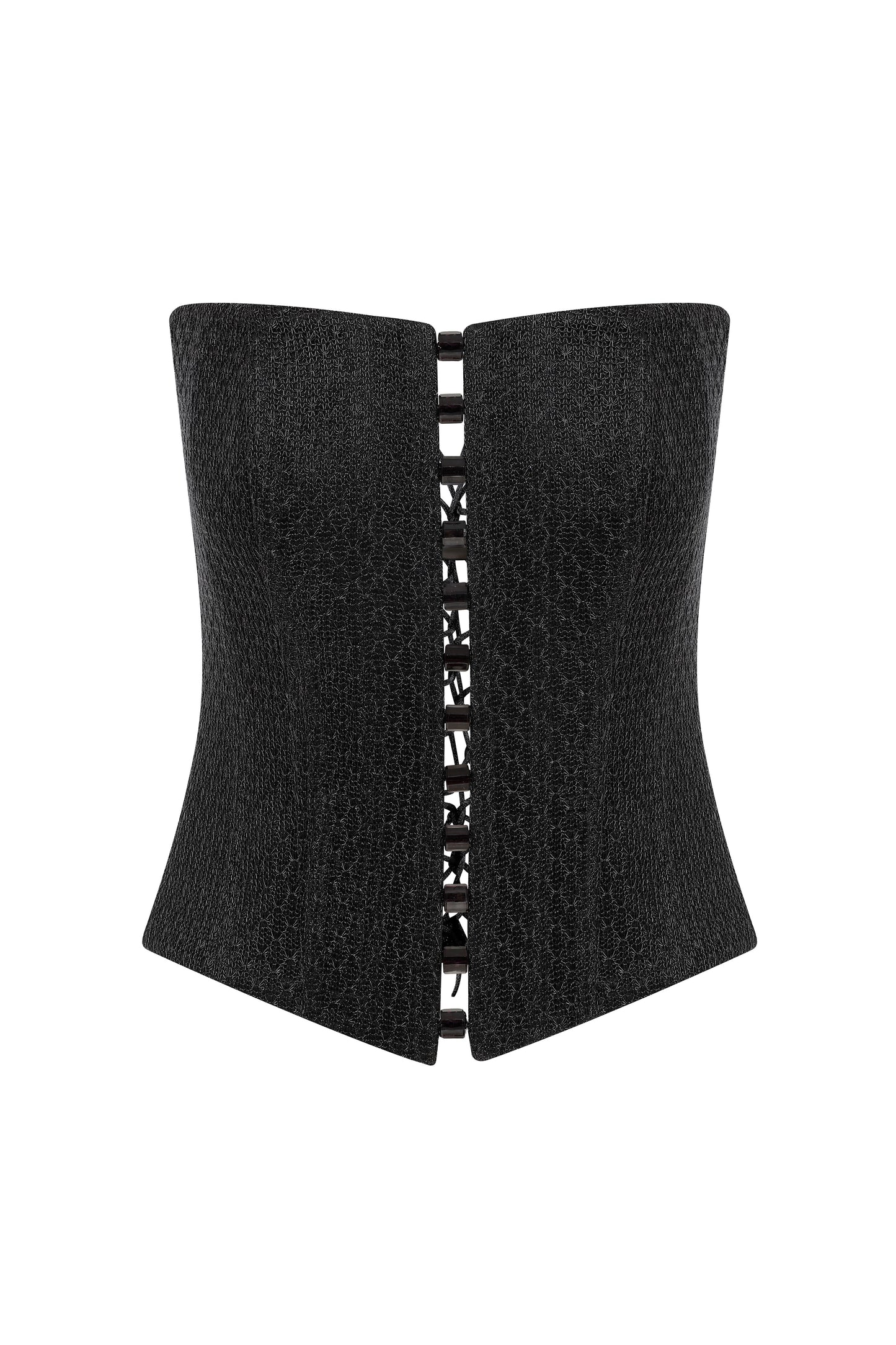 Angless - Crochet Stretch-mesh Strapless Corset