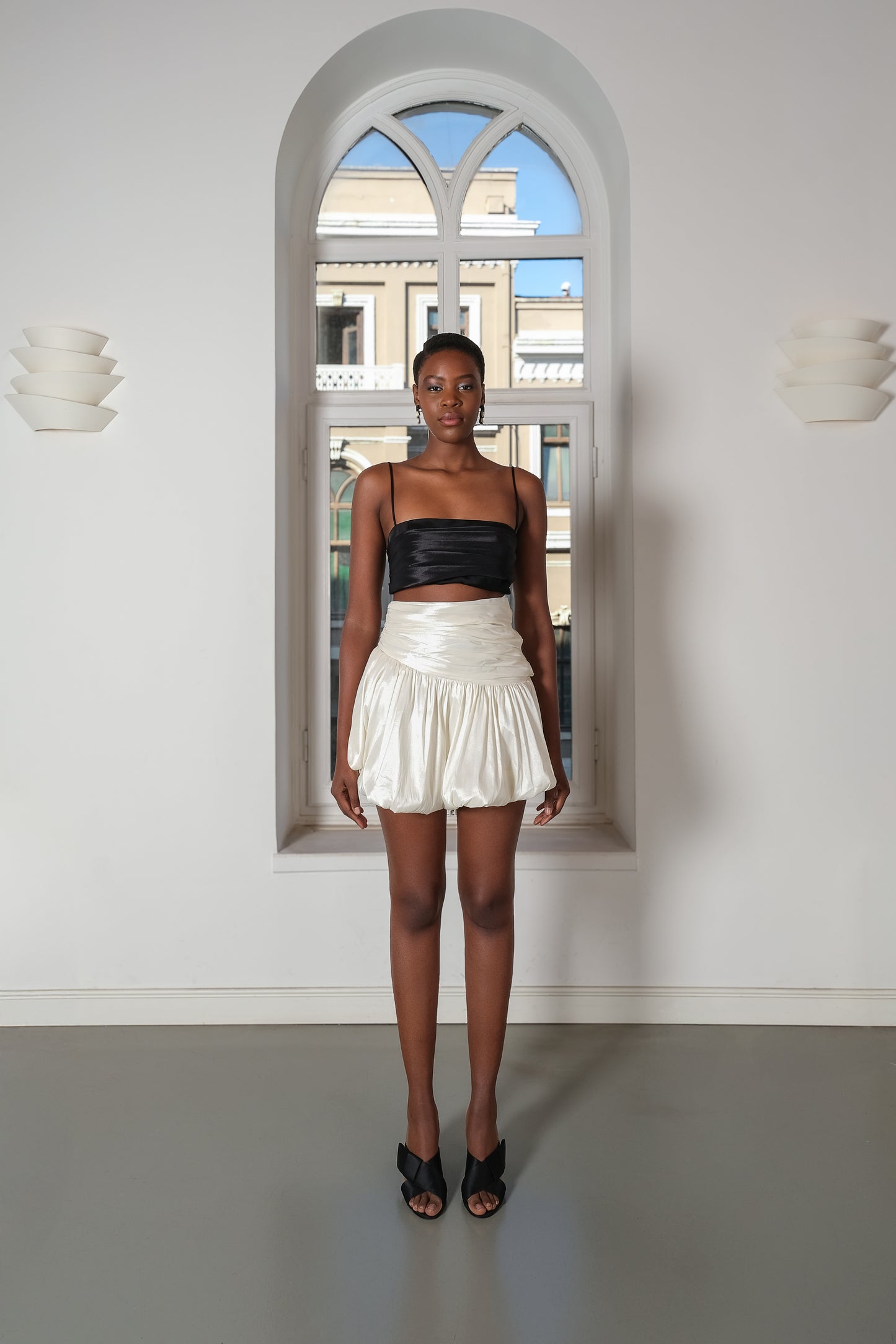 Yasmin - Draped Balloon Mini Skirt