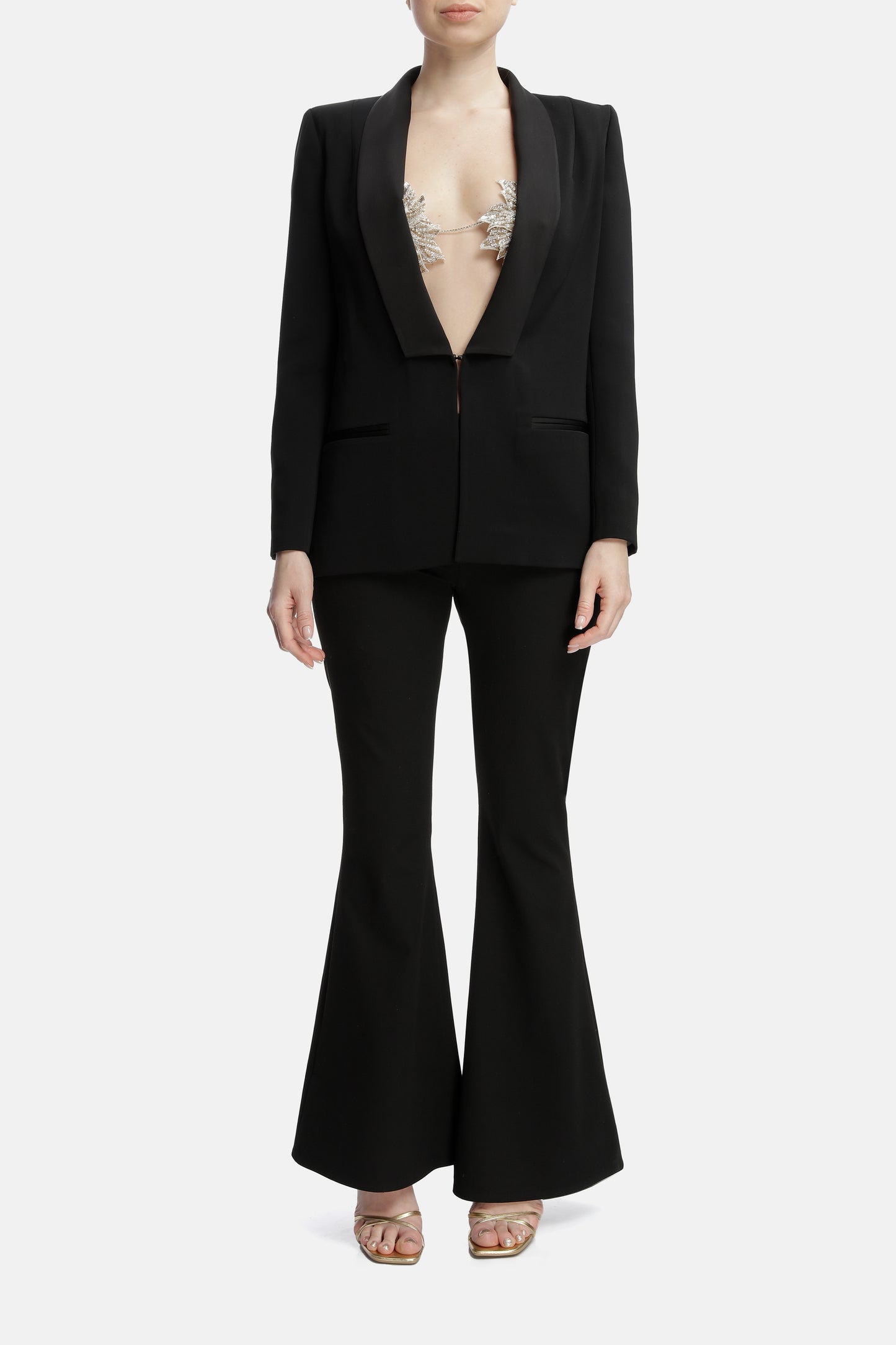 Marlena - Satin-trimmed Crepe Blazer