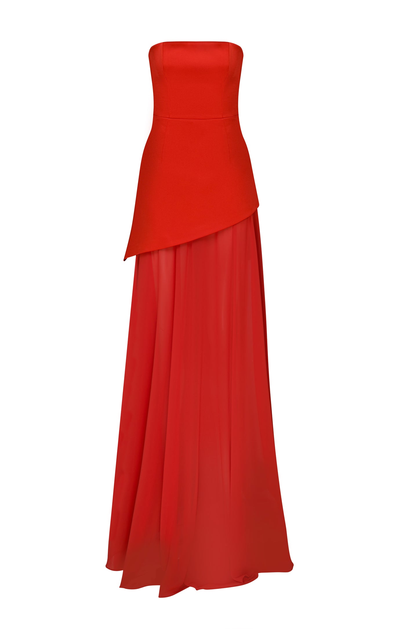 Kaila - Strapless Asymmetric Maxi Dress